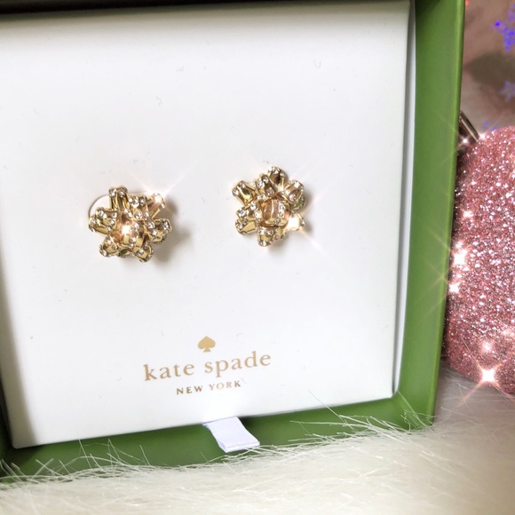 Kate Spade ♠️ NWT Faux Diamond Bow Earrings - Picture 2 of 8